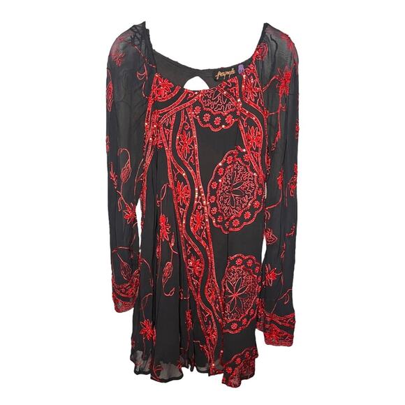 Free People Dresses & Skirts - Free People My Beloved Georgette Sequin Dress Size 4